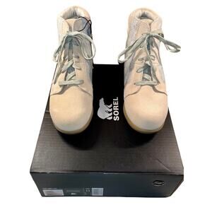 NEW Sorel Women's Evie Ankle Lace Boot‎ Size 11 - Ceramic Natural Waterproof NIB